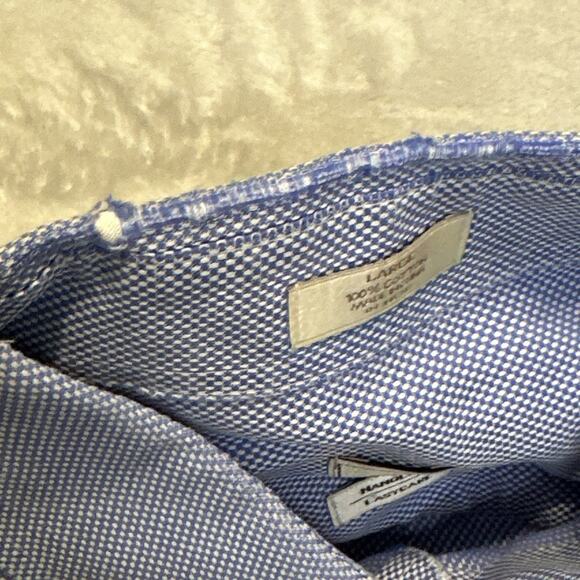 Peter Millar Shirt Mens L Blue Nanoluxe Easy Care Button Down Casual Cotton READ - Picture 4 of 12